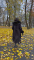 Winter warm coat with down - black